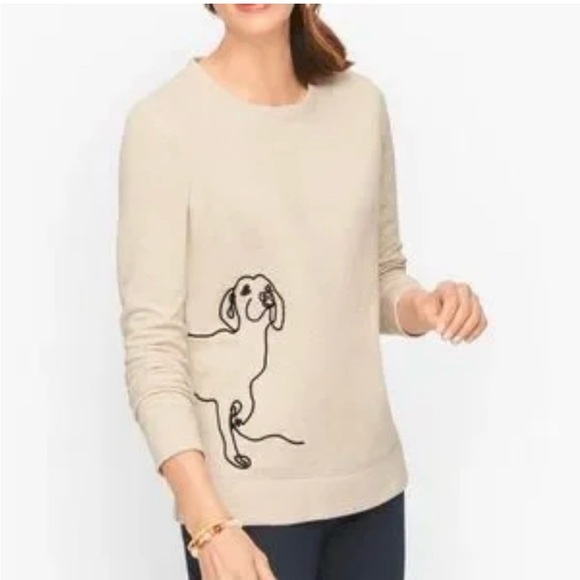 TALBOTS cotton crew neck sweatshirt DOGGIE/ DOG Sweatshirt Sz X Plus - Picture 9 of 9